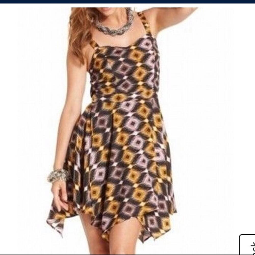 Bar III geometric purple printed dress